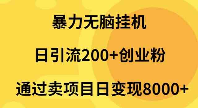 （9788期）暴力无脑挂机日引流200+创业粉通过卖项目日变现2000+-呱呱学长
