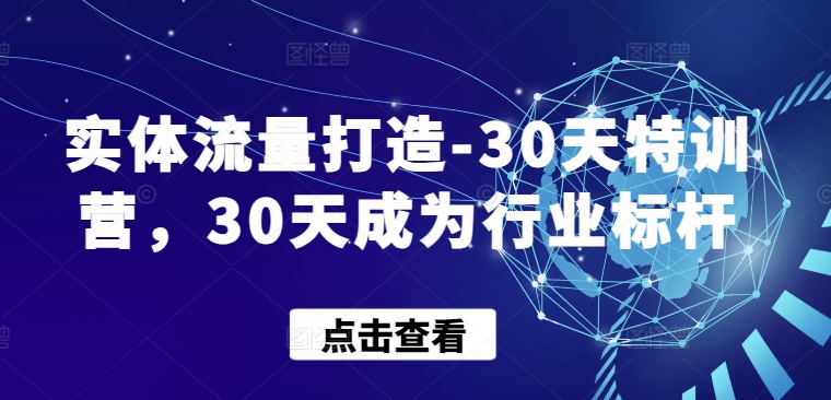 实体流量打造-30天特训营，30天成为行业标杆-呱呱学长
