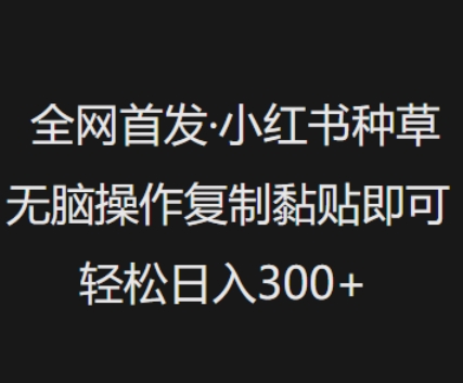 全网首发，小红书种草无脑操作，复制黏贴即可，轻松日入3张-呱呱学长