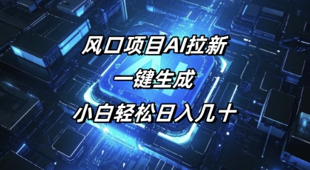 风口项目AI拉新，一键生成，小白轻松日入几十-呱呱学长