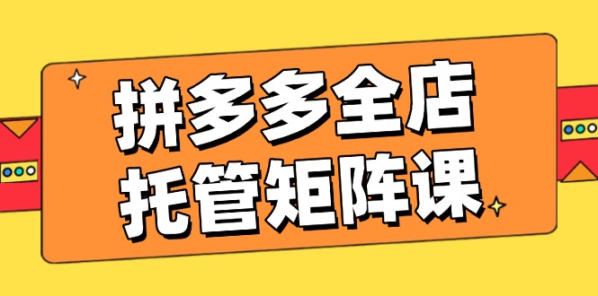 （14328期）拼多多全店托管矩阵课，盈利动销玩法，高效计划设置，提升店铺效益-呱呱学长