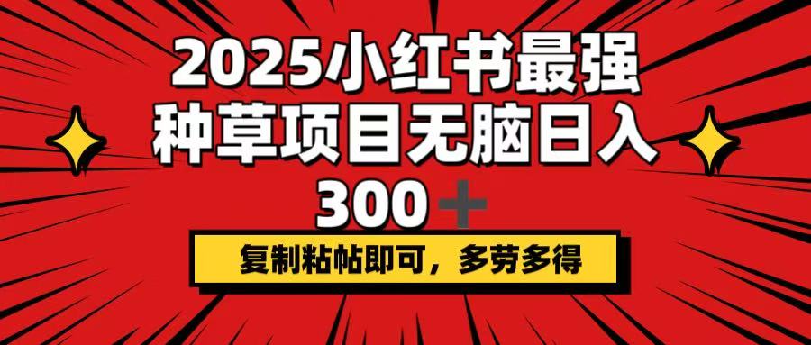 （14375期）2025小红书最强种草项目，无脑日入300+，复制粘帖即可，多劳多得-呱呱学长