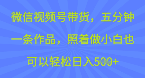 微信视频号带货，五分钟一条作品，照着做小白也可以轻松日入5张-呱呱学长