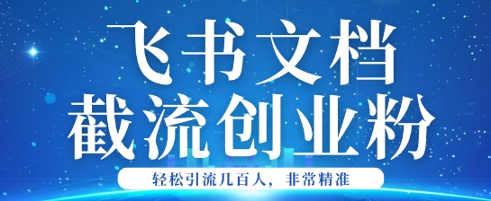 利用飞书文档截流创业粉轻松引流200+-呱呱学长
