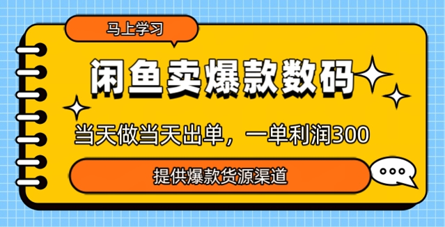 闲鱼卖爆款货源，当天做当天出单，一单利润3张-呱呱学长